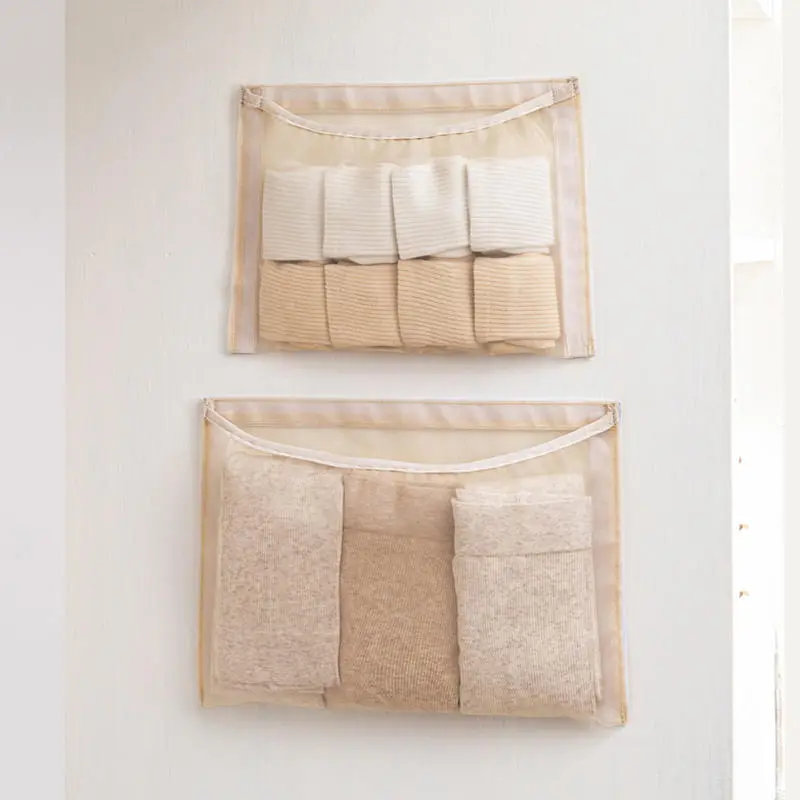 Mesh Storage Wall-mounted Multifunctional Storage Bag for Groceries Reusable Underwear Storage Organizing Tool