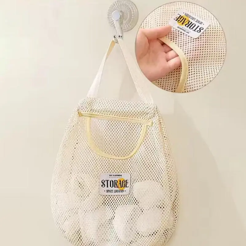 Vegetable Underwear Socks Sundries Storage Bag Hollow Widen Handle Hanging Net Portable Organizer Reusable Large Capacity