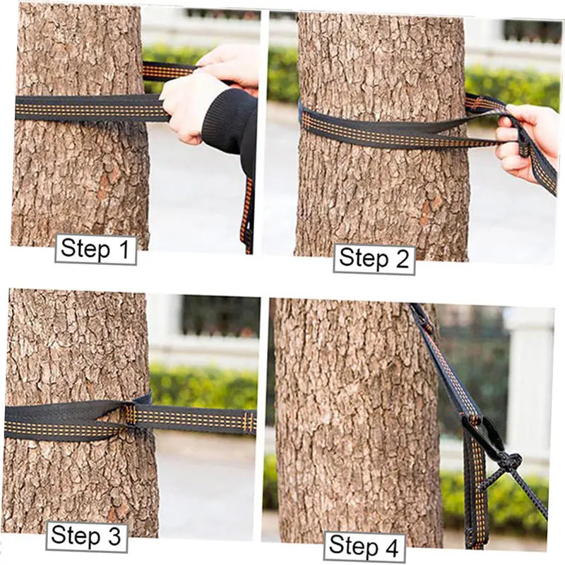 2PCS 2M High Bearing Capacity Hammock Straps Breaking Strength Polyester Hammock Belt Rope 5 Ring For Outdoor Hanging Beds