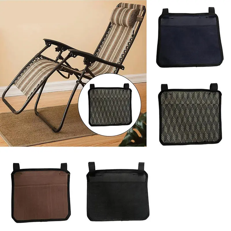 Chair Storage Pockets Organizer Outdoor Armrest Hanging Bag Camping Picnic Folding Chair Storage Net Bag Lounger Accessories