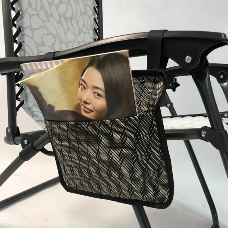 Chair Storage Pockets Organizer Outdoor Armrest Hanging Bag Camping Picnic Folding Chair Storage Net Bag Lounger Accessories