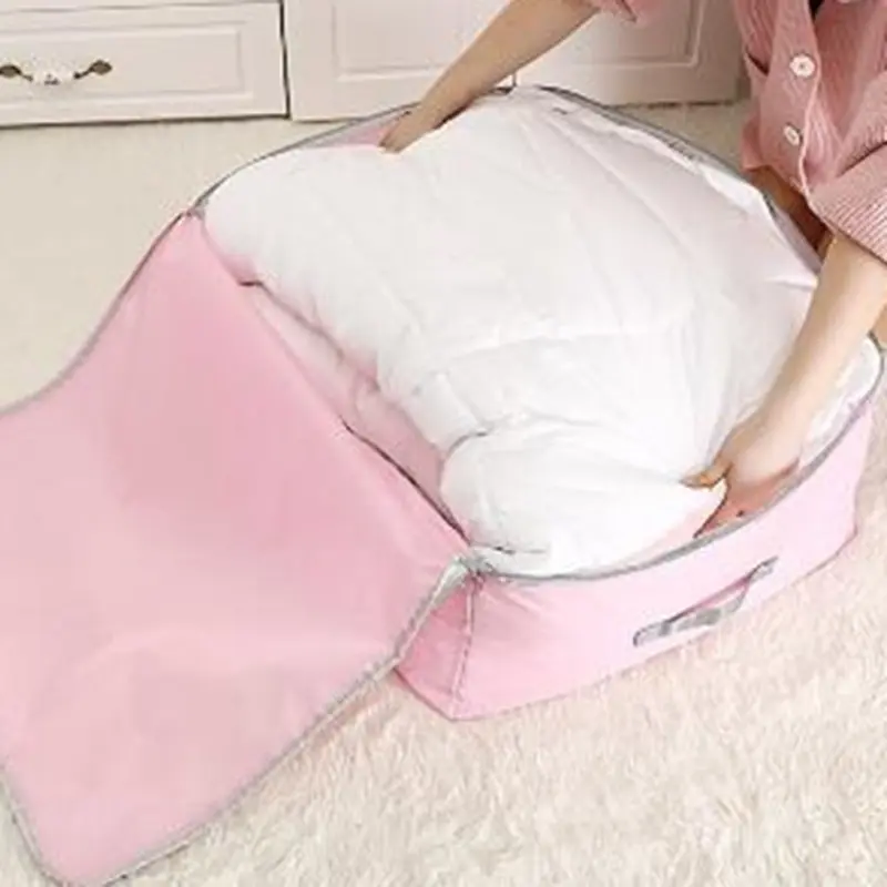 Large Capacity Quilt Storage Bag Oxford Cloth Organizer Closet Blanket Dustproof Zipper Storage Bags Wardrobe Storage Boxes