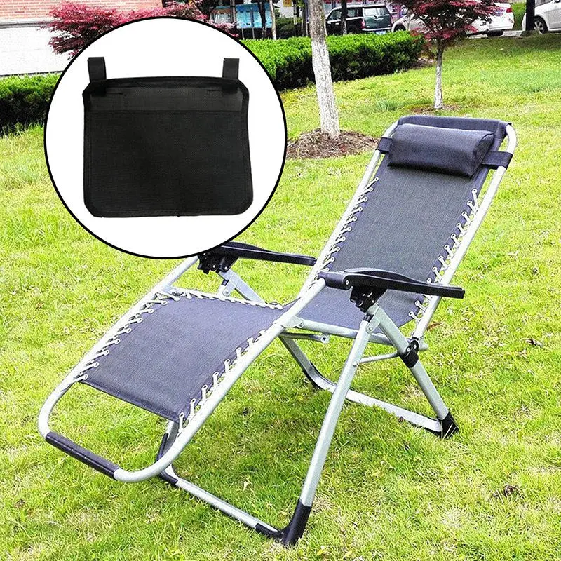 Chair Storage Pockets Organizer Outdoor Armrest Hanging Bag Camping Picnic Folding Chair Storage Net Bag Lounger Accessories