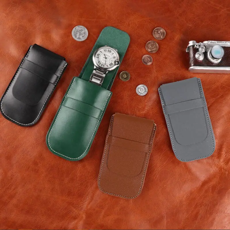 Anti-Dust Watch Bag Organizer Fashion Flip Cover Portable Watch Storage Bag Gift Bags PU Leather Watch Case travel Accessories