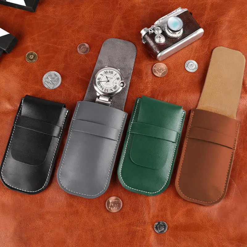 Anti-Dust Watch Bag Organizer Fashion Flip Cover Portable Watch Storage Bag Gift Bags PU Leather Watch Case travel Accessories