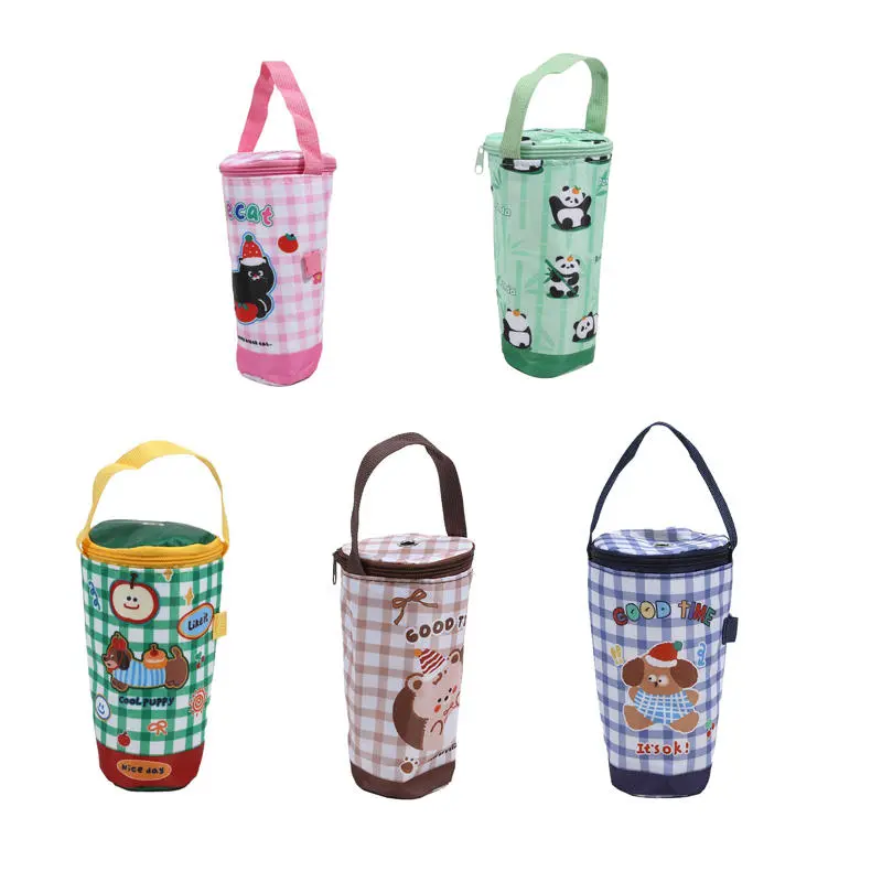 Portable Milk Tea Tote Bag Heat Preservation Bag Carrying Insulated Cup Cover Umbrella Bag Handbag Camping Drinkware Accessories