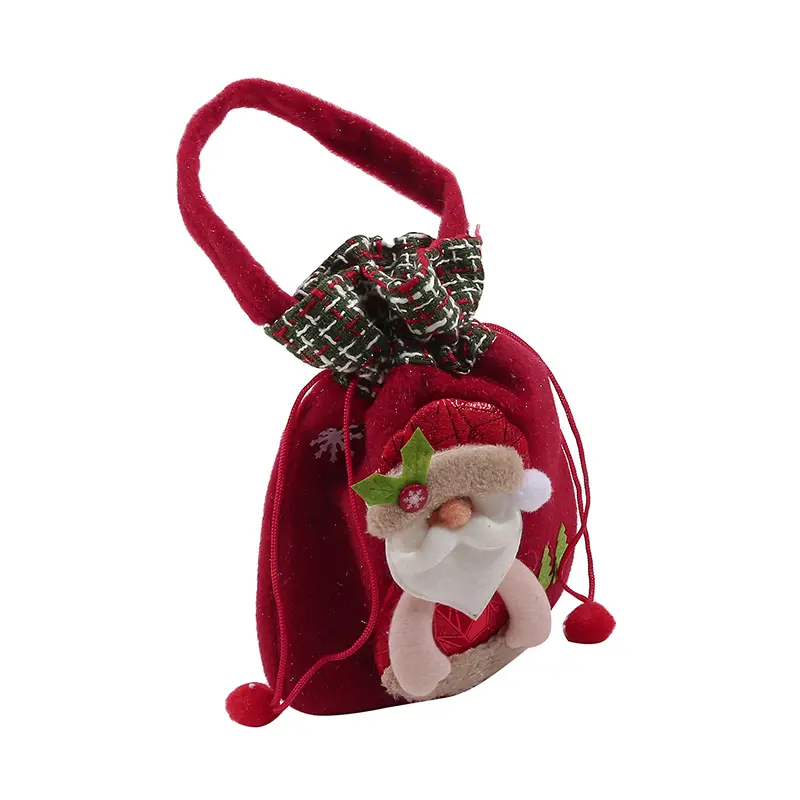 Christmas Decorations Cartoon Santa Claus Snowman Elk Gift Bag Merry Christmas Decor Children's Gift Bag Candy Bag Bundle Pocket