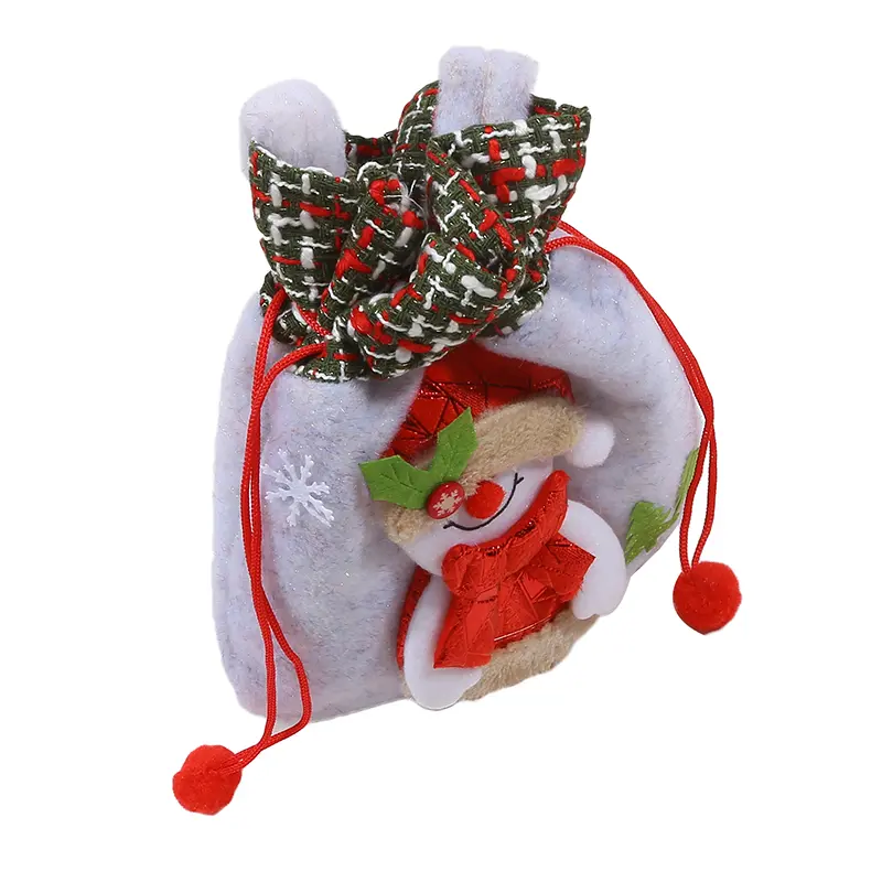 Christmas Decorations Cartoon Santa Claus Snowman Elk Gift Bag Merry Christmas Decor Children's Gift Bag Candy Bag Bundle Pocket