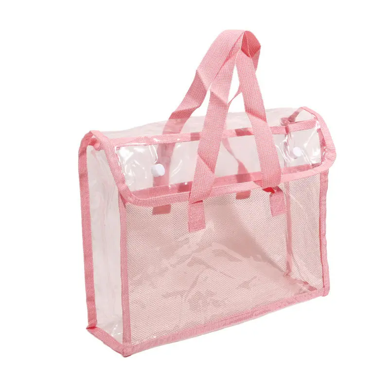 Student Large Capacity Bag Portable Transparent Waterproof Tote Folder Expandable File Storage Pocket With Built-In Organizer