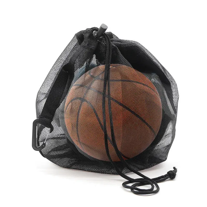 Portable Drawstring Basketball Mesh Bag School Football Soccer Volleyball Ball Storage Bag Outdoor Sport Game Travel Toy Net Bag
