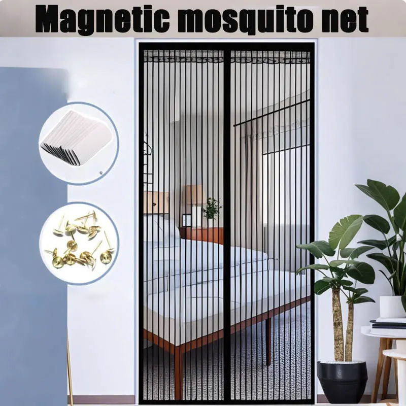 100x210CM Magnetic Door Curtain Net Door Anti Mosquito Insect Fly Bug Curtains Automatic Closing Door