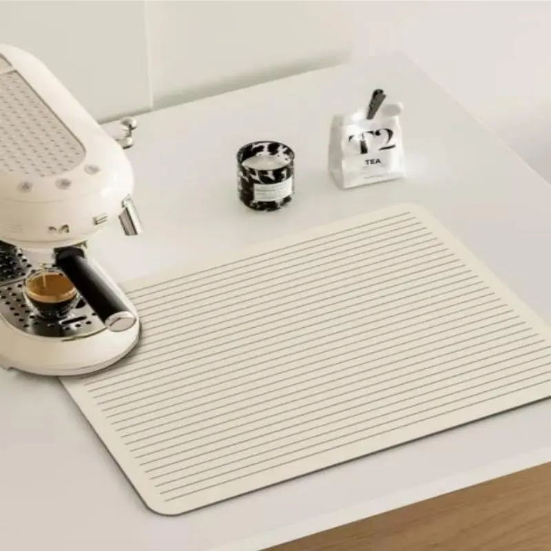 Simple Dish Drain Pad Rubber Drying Pad Non-slip Super Absorbent Mat Guard Countertop Protector Kitchen Accessories Coffee Pads