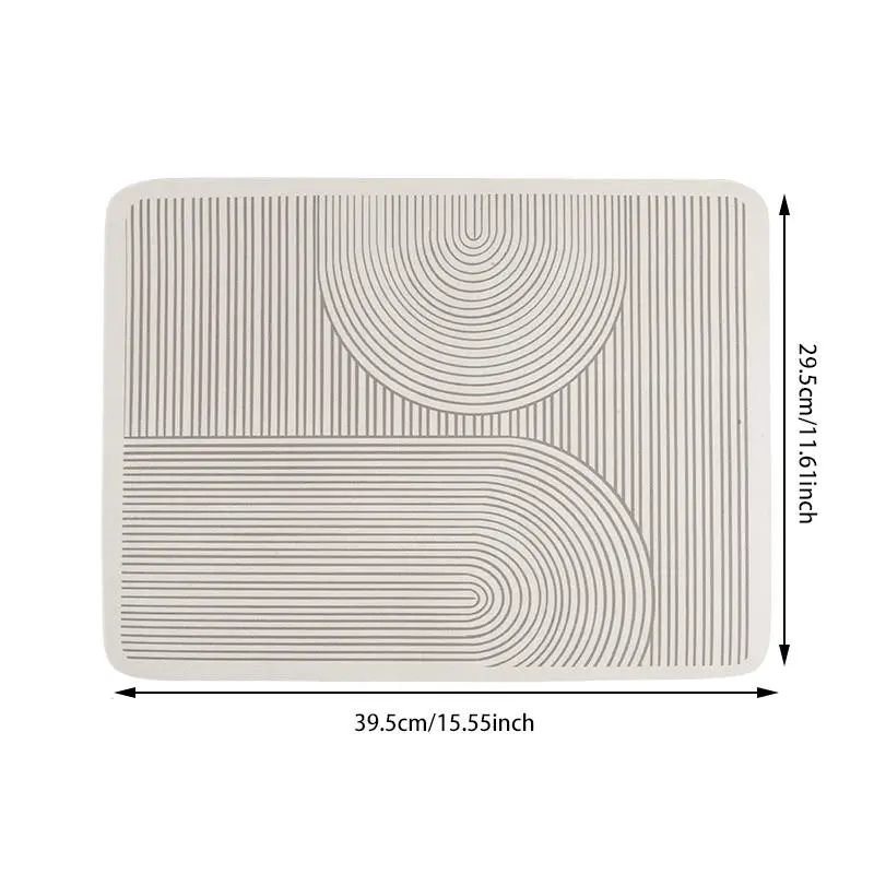 Simple Dish Drain Pad Rubber Drying Pad Non-slip Super Absorbent Mat Guard Countertop Protector Kitchen Accessories Coffee Pads