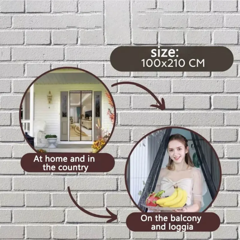 100x210CM Magnetic Door Curtain Net Door Anti Mosquito Insect Fly Bug Curtains Automatic Closing Door