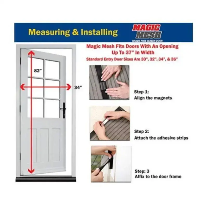 100x210CM Magnetic Door Curtain Net Door Anti Mosquito Insect Fly Bug Curtains Automatic Closing Door