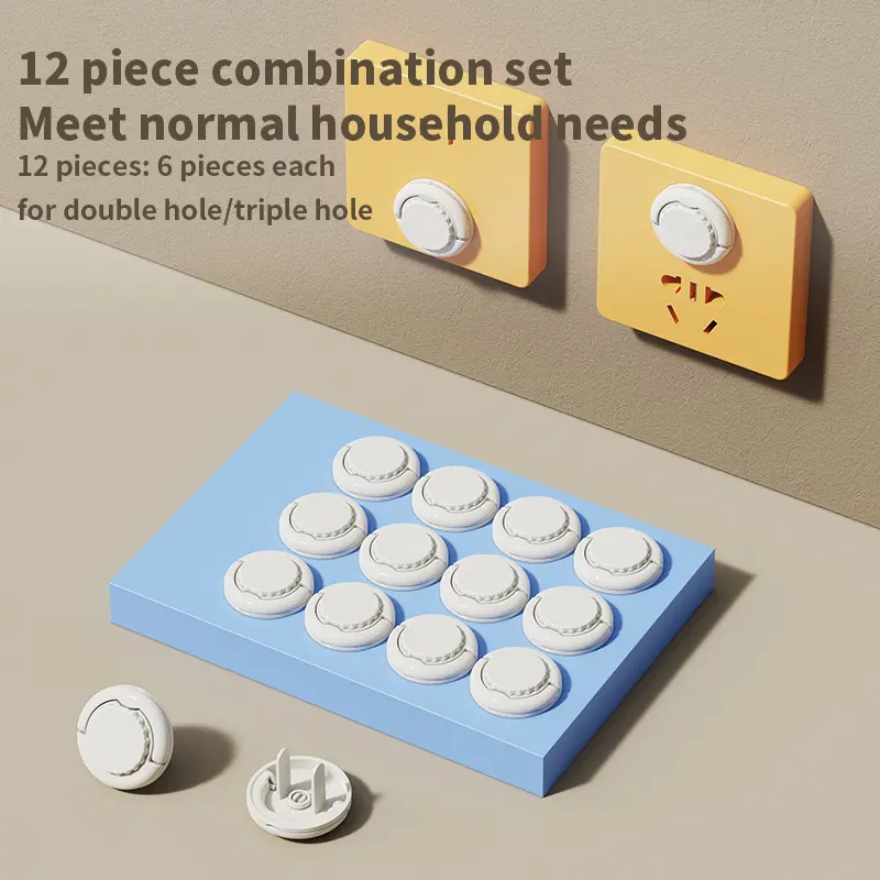 12Pcs Power Socket Electrical Outlet Baby Child Safety Guard Protection Anti Electric Shock Plugs Protector Rotate Cover