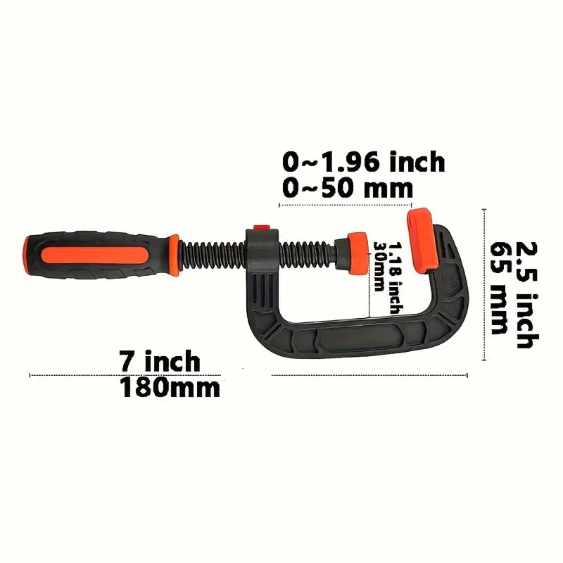 2pcs 7-inch Spring Clamps with Strong Clamping Force, Reinforced Plastic Nylon Heavy-duty Spring Jaw Opening Clamps