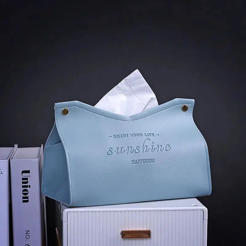 PU Leather Tissue Box Holder, Rectangular Simple Life Design, Decorative Storage for Home, Living Room, Hotel