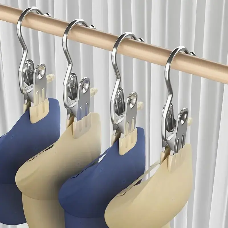 10/20/30/50pcs Closet Clothes Organizer No Trace Clothespins Clothes Pegs With Hooks Pants Socks Drying Clothes Hangers Clip