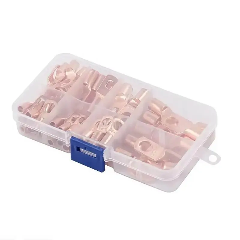 60pcs Wire Lug Connector Ring SC6-25 Copper Connectors Bare Cable Electric Crimp Terminal Connector Kit