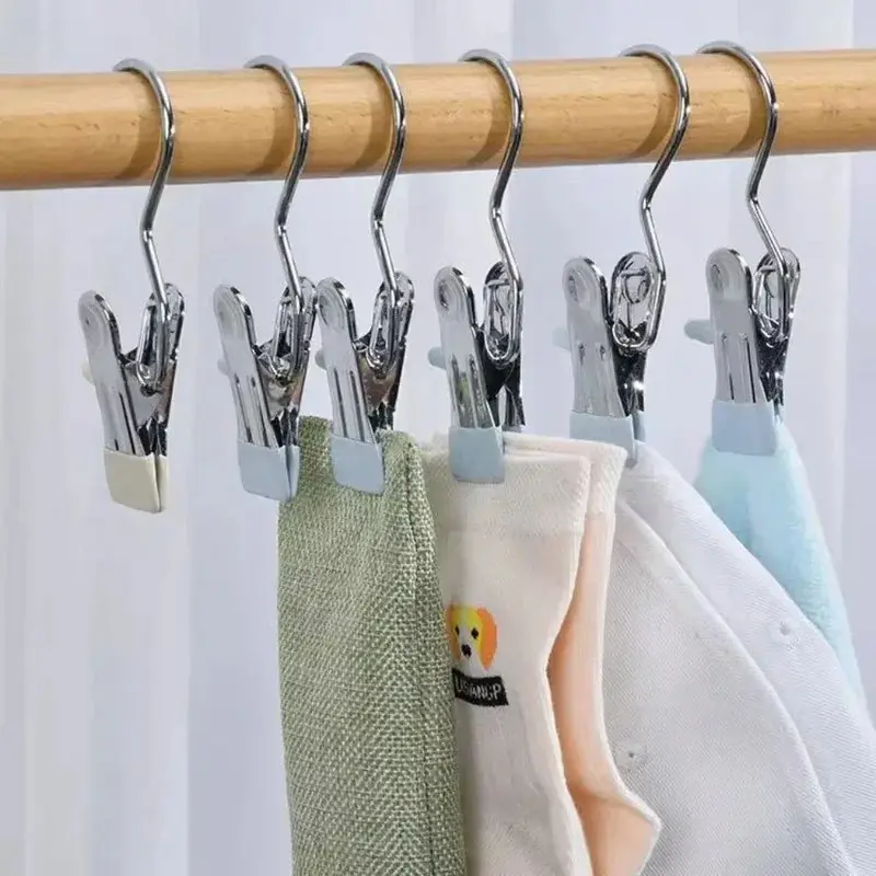 10/20/30/50pcs Closet Clothes Organizer No Trace Clothespins Clothes Pegs With Hooks Pants Socks Drying Clothes Hangers Clip