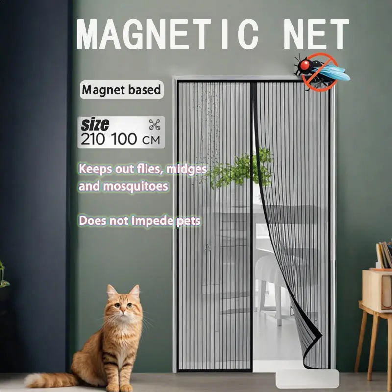 Anti-Mosquito Net Summer Automatic Closing Magnetic Mosquito Net Invisible Door Mesh Anti Bug Fly Partition Curtain Magic Mesh