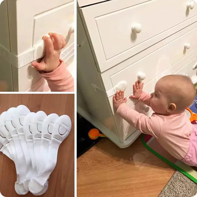 10PCS Child Safety Cabinet Lock Baby Security Protection Drawer Door Cabinet Lock Plastic Protection Kids Safety Door Lock