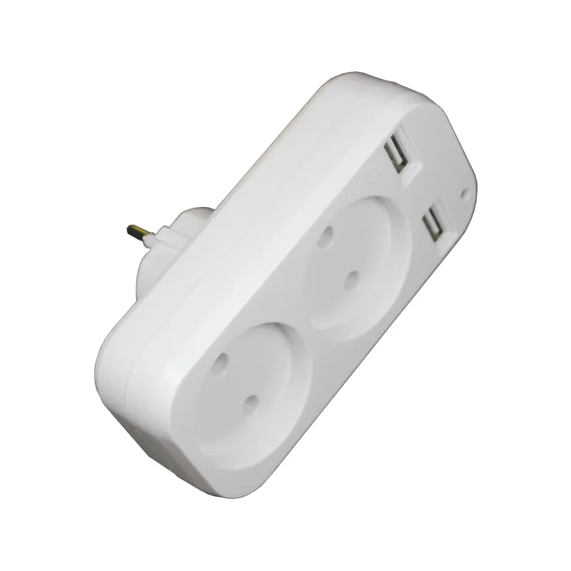 European USB Socket Portable Dual Usb Converter Plug Multifunction Converter Plug Germany France Russia Universal Socket