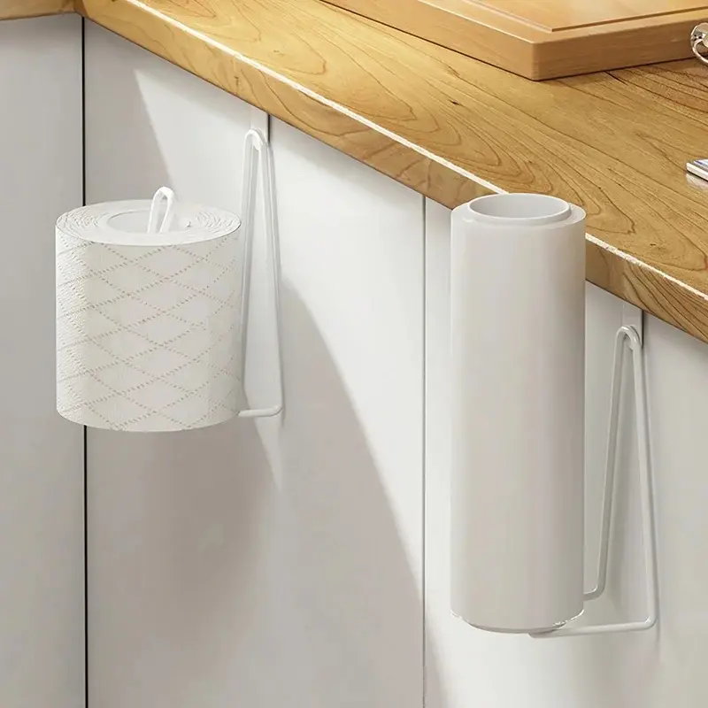 Toilet Paper Holder - Easy Install Wall Mount Bathroom Tissue Roll Hanger with Painted Finish Space Saving No-Drill Design