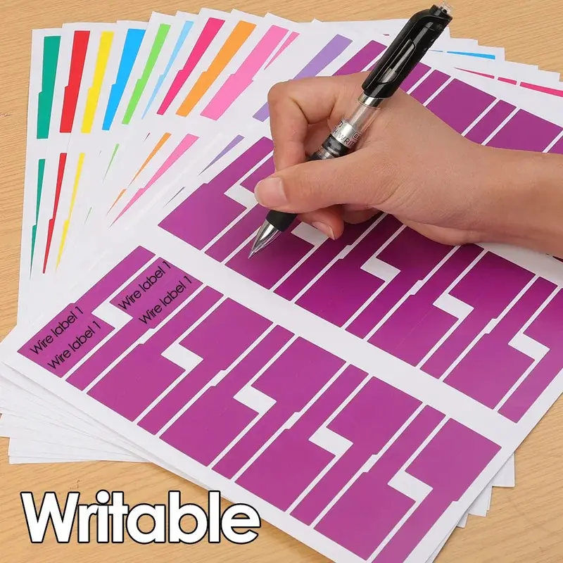 240/480pcs Self-Adhesive Cable Labels Colorful Waterproof Wire Marking Ties Laser Printer Stickers Fiber Wire Labels Organizers