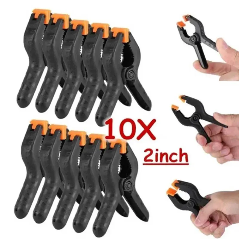 10pcs 2inch Spring Clamps DIY Woodworking Tools Plastic Nylon Clamps For Woodworking Spring Clip Photo Studio Background