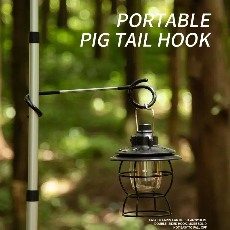 Stainless Steel Light Stand Holder Hooks Portable Tent Pole Lamp Hanger Hunting Fishing Lantern Hanger Camping Outdoor Supplies