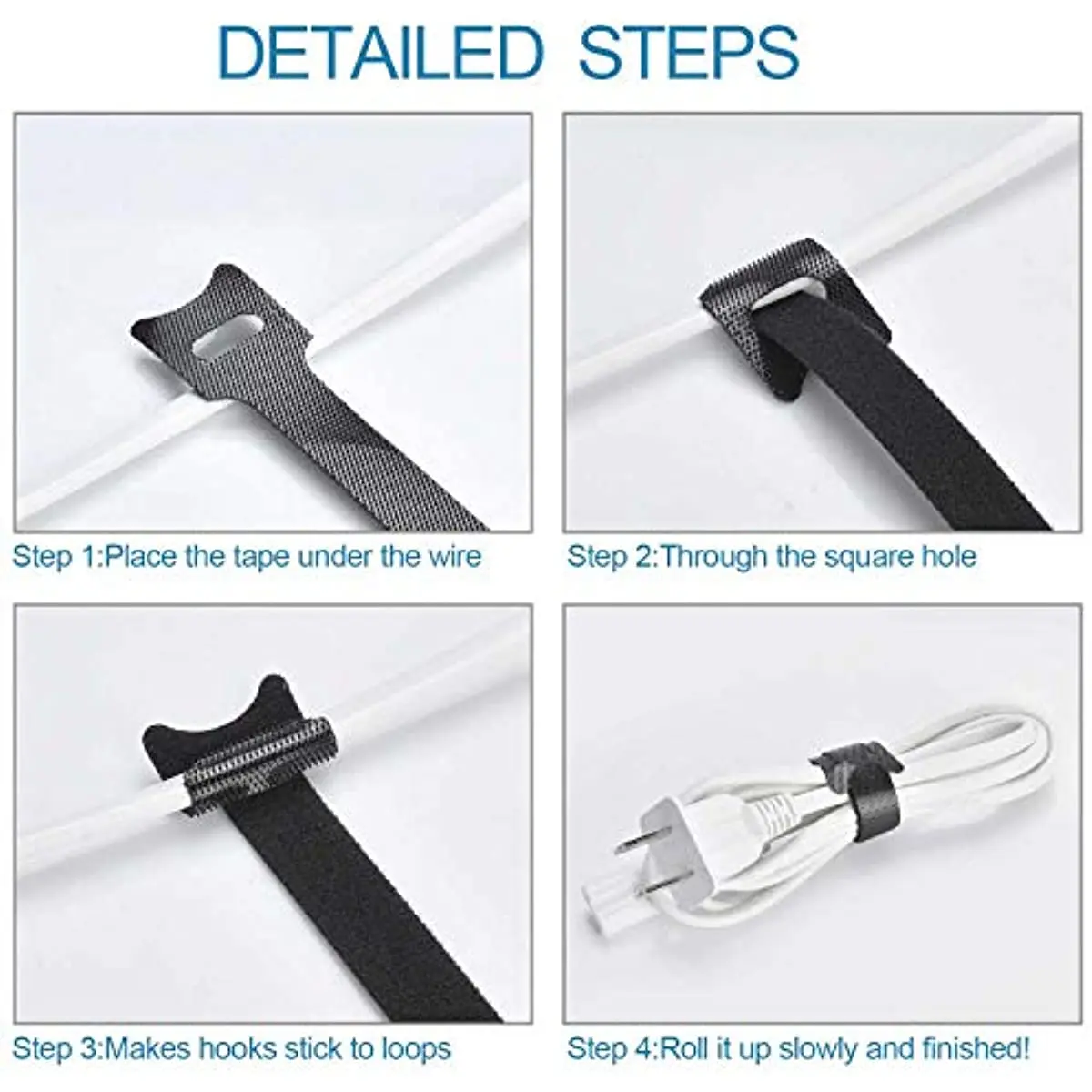 100pcs Cable Ties 150x12mm T-Buckle Strap Nylon Ring Strap Black Back-to-Back Data Cable Self-Adhesive Cable Management Ties