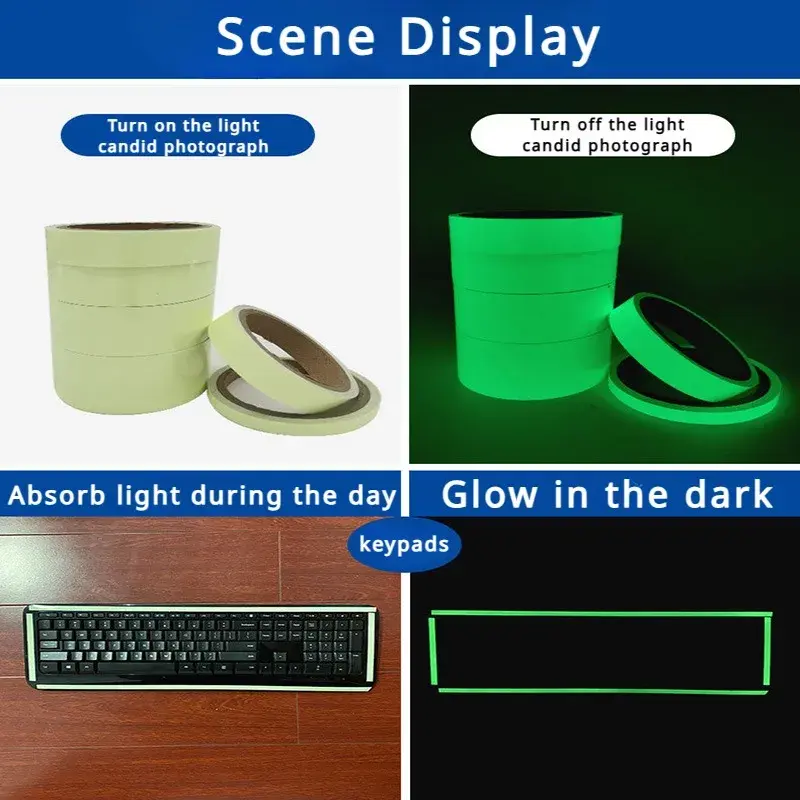 Luminous Fluorescent Night Self-adhesive Glow In The Dark Sticker Tape Safety Security Home Decoration Warning Adhesive Tape