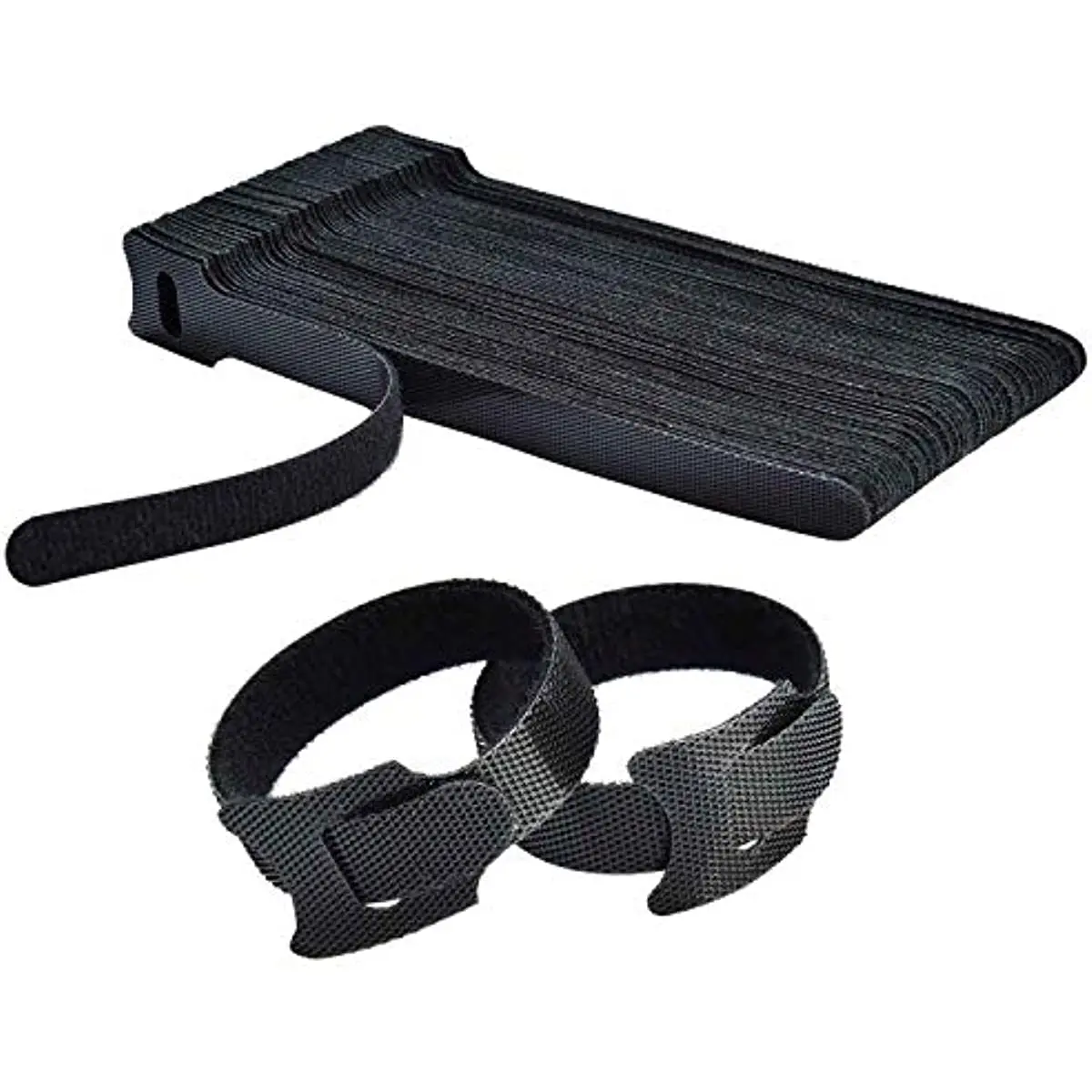 100pcs Cable Ties 150x12mm T-Buckle Strap Nylon Ring Strap Black Back-to-Back Data Cable Self-Adhesive Cable Management Ties