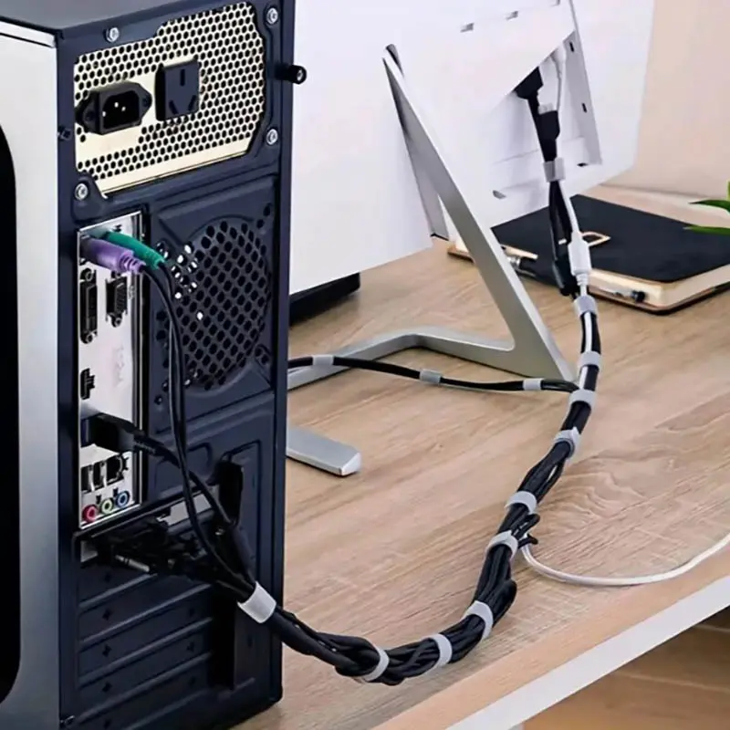 1Roll 3/5m Reusable Cable Straps Cable Ties Hook & Loop Nylon Fastening Tape Wire Organizer For Cords Cable Management