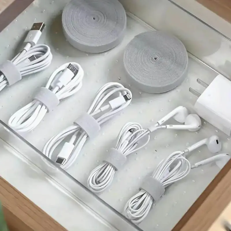 1Roll 3/5m Reusable Cable Straps Cable Ties Hook & Loop Nylon Fastening Tape Wire Organizer For Cords Cable Management