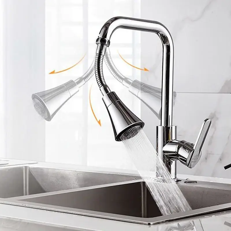 1/2PCs stainless steel faucet extender with rotating anti-splash bubbler multifunctional sleek design for kitchen bathroom sinks