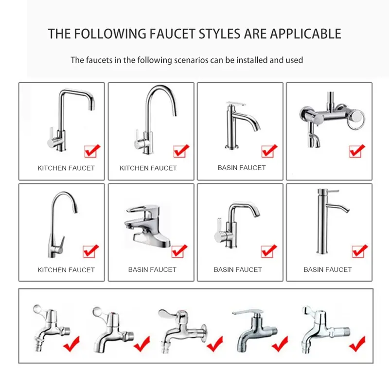 1/2PCs stainless steel faucet extender with rotating anti-splash bubbler multifunctional sleek design for kitchen bathroom sinks