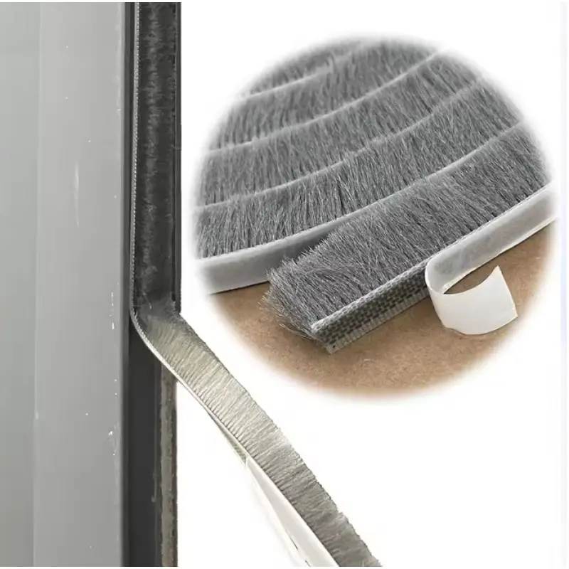 32.8Ft Brush Strip Self Adhesive Door Window Sealing Strip Home Door Window Sound Insulation Seal Film Door Swal Weather Strip