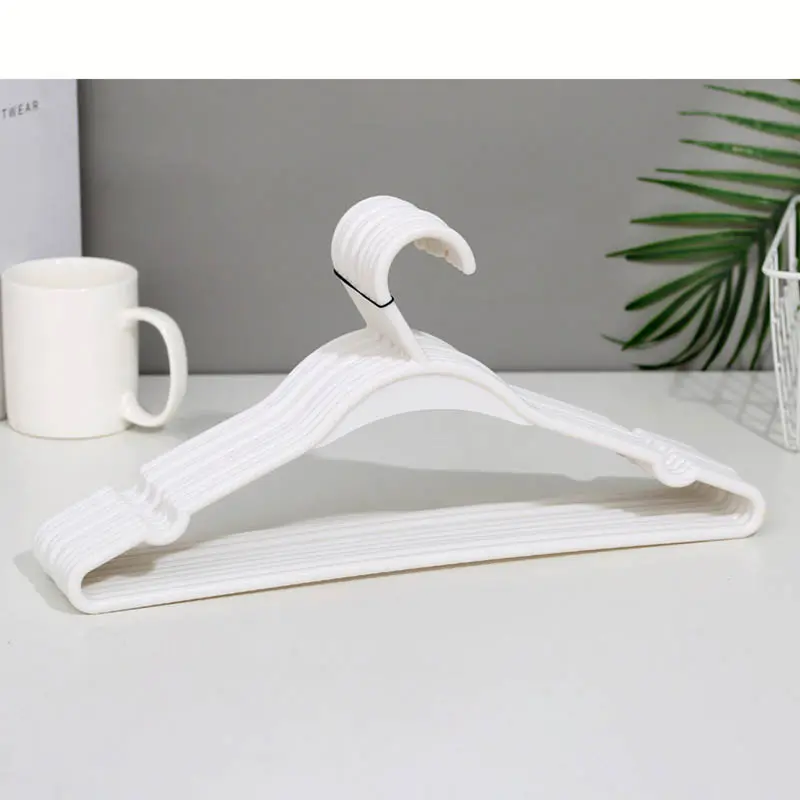 10pcs Plastic Clothes Hangers for Space Saving Storage and Organization in Bedroom Bathroom Entryway Closet Wardrobe Home Dorm