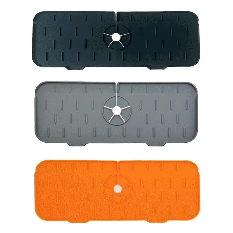 Kitchen Faucet Absorbent Mat Silicone Sink Splash Guard Water Draining Pad Countertop Protector Table Cushion Place Mat Bathroom