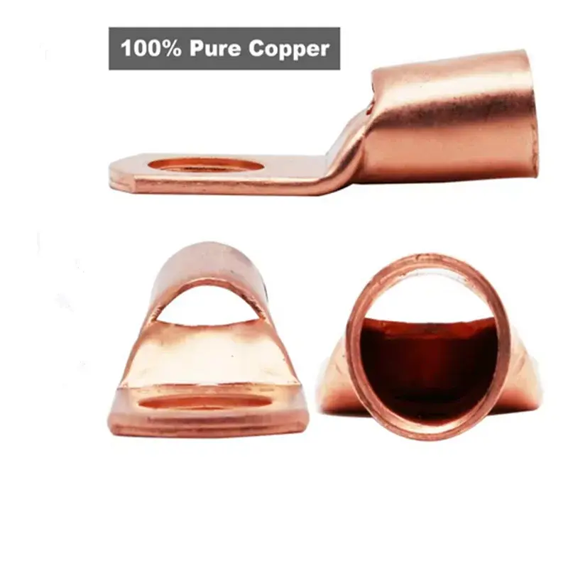 100pcs Copper Terminal Connectors, AWG 4 6 8 10 12 Ring Lug Kit With Shrink Tubing 50 Battery Cable Lugs, With 50 Shrink Tubing