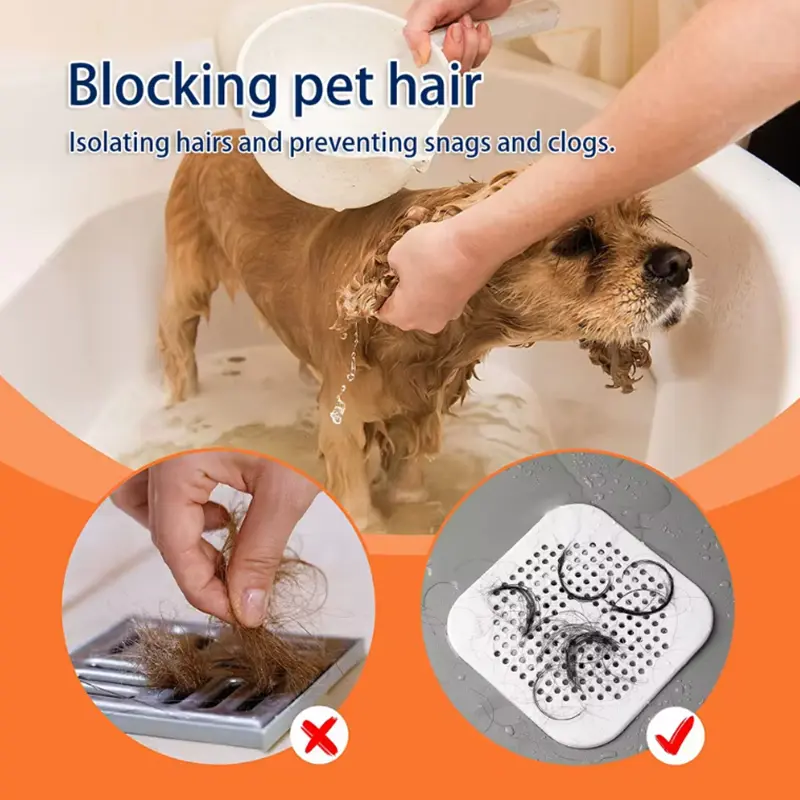 Shower Drain Cover Hair Catcher Flat Silicone Plug Stopper for Bathroom Kitchen Sink Bathtub Strainer TPR Protector