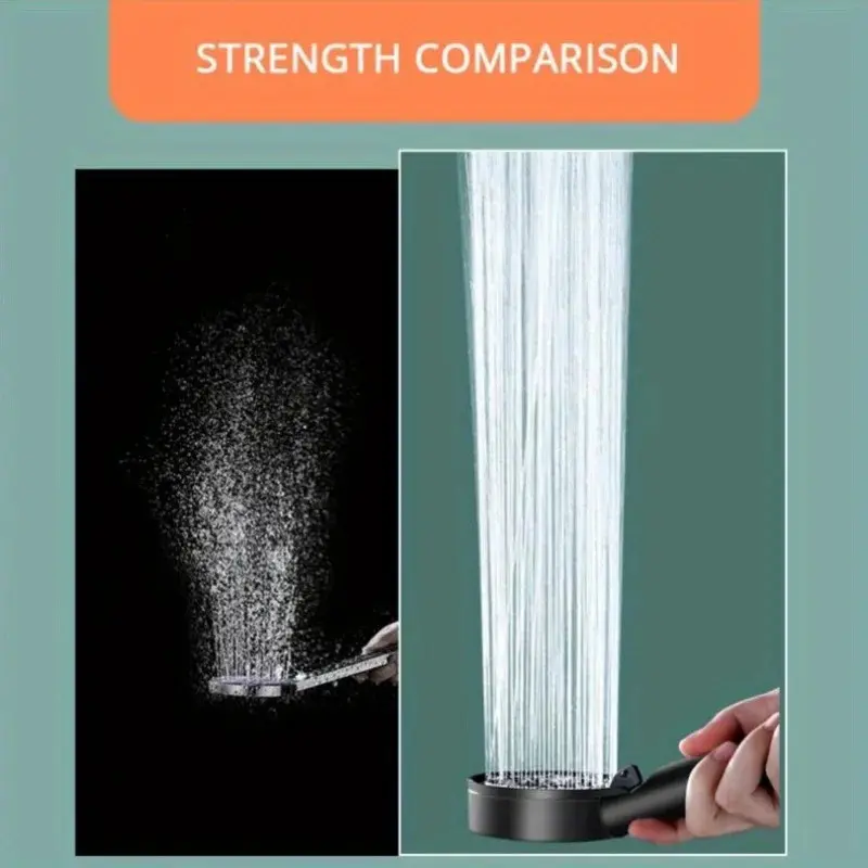 5 Mode Pressure Boost Shower Head Multifunction Adjustable Large Water Yield Shower Nozzle Massage Shower Bathroom Accessory
