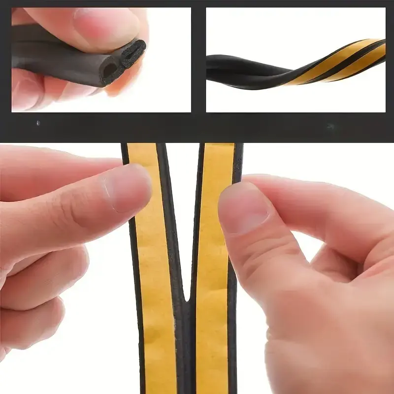 Weatherproof Door Window Seal Strip Self-Adhesive D Type Doors Window Gasket Soundproof Foam Weatherstrip Sealed Collision Strip