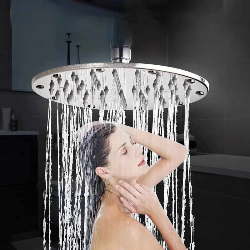 High quality 8 inch stainless steel ultra-thin waterfall shower heads rainfall shower head Rain Square round 2023 New