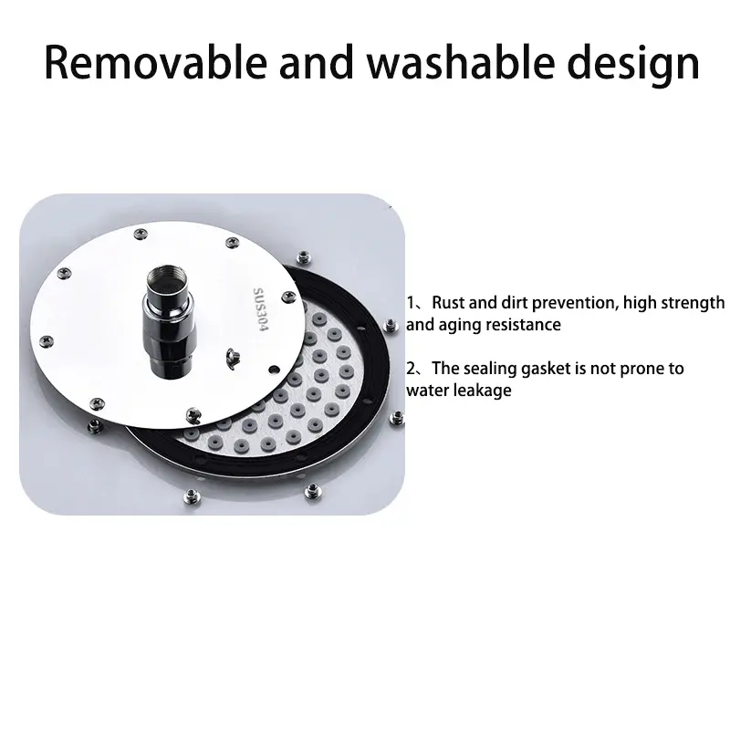 High quality 8 inch stainless steel ultra-thin waterfall shower heads rainfall shower head Rain Square round 2023 New