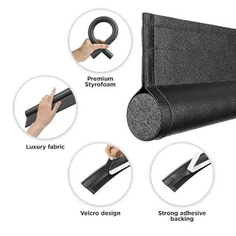 Windproof Seal Strip Draught Excluder Stopper By Bottom Guard Double Protector Doorstop Dustproof Blocker Sealer Soundproof