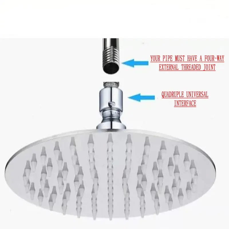 High Quality 8 Inch Stainless Steel Ultra-Thin Waterfall Shower Heads Rainfall Shower Head Rain Round Shower Heads